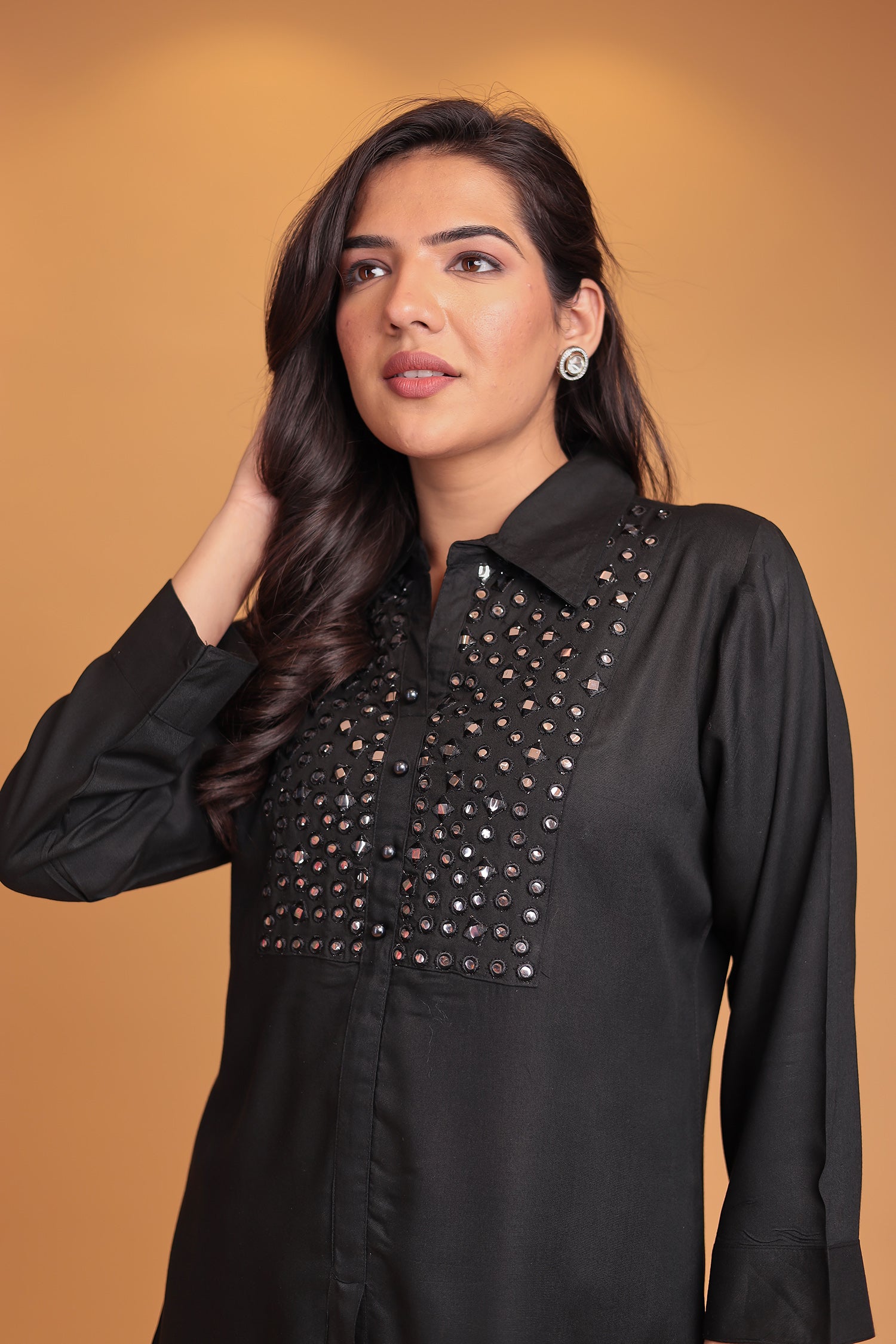 Silk Blend Co Ords Set with Foil work