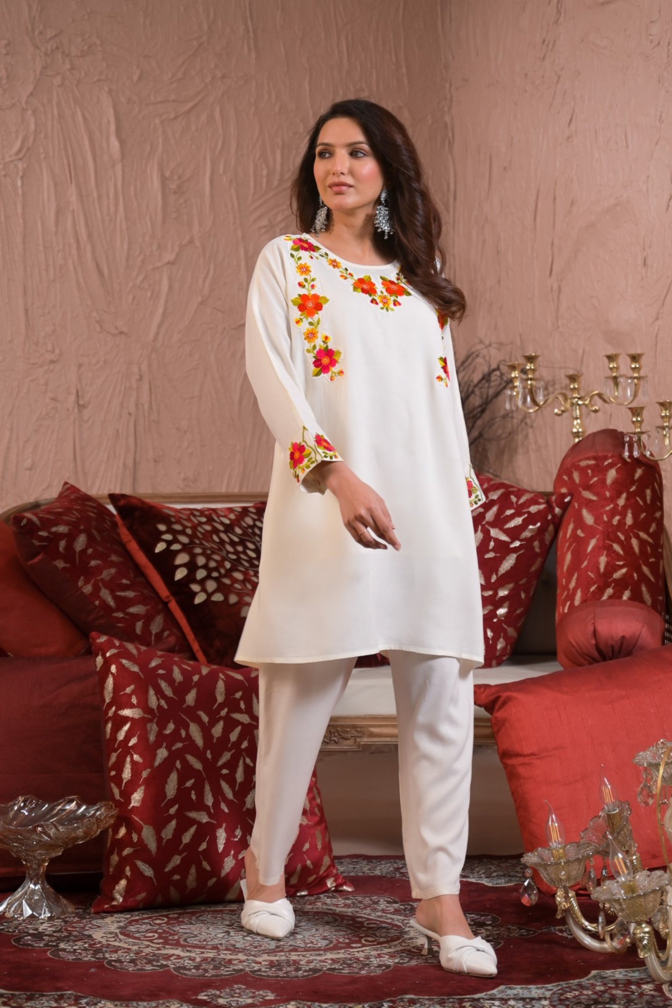 Pure Cotton Kurta Kurta Set Stitched with Thread work